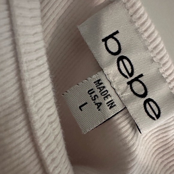 Bebe Ribbed White Top - Picture 2 of 2